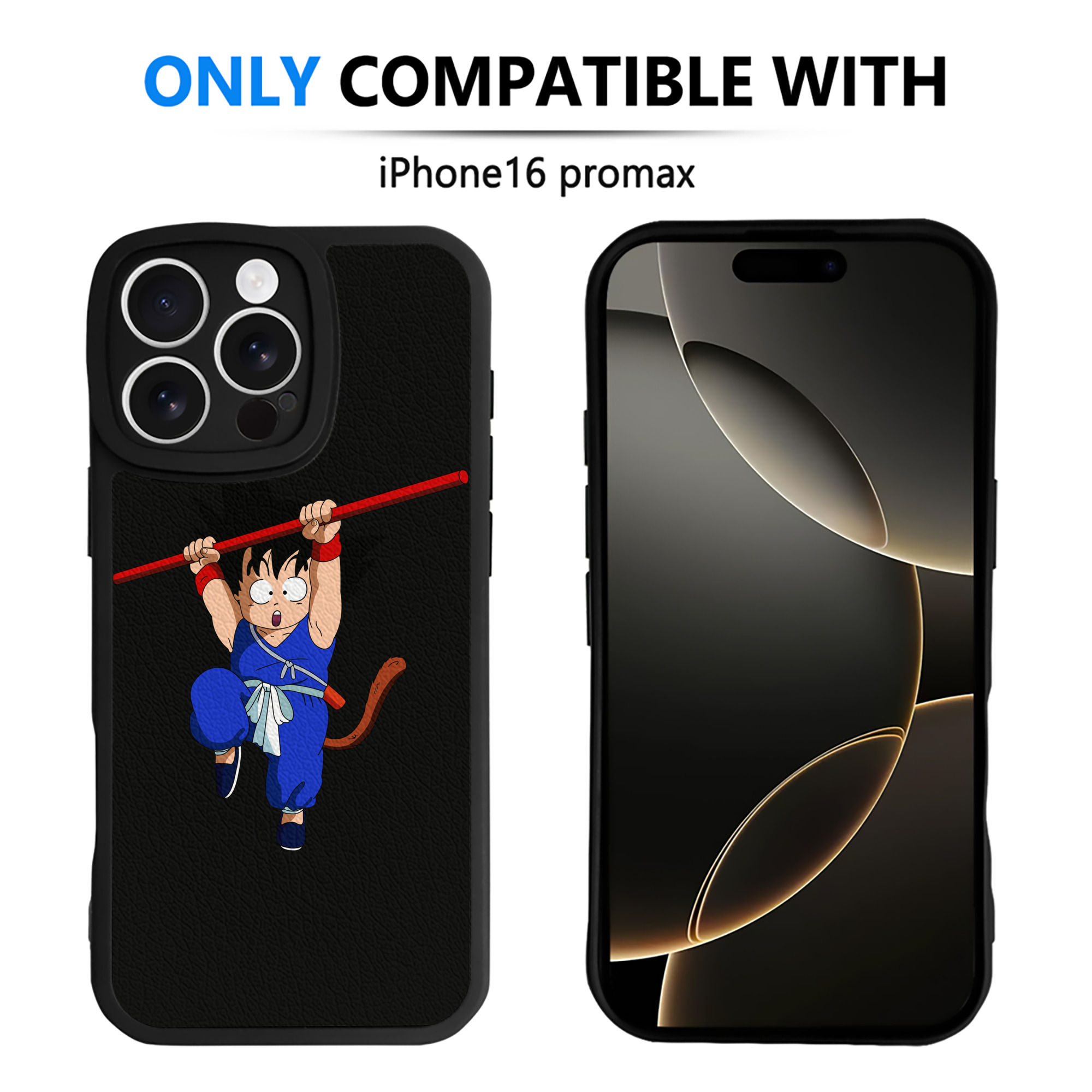（画像用） ドラゴンボール 孫悟空（そん ごくう）Son Goku カカロット DRAGON BALL Kakarotto 【iPhone 16シリーズ対応】シリコンスマホケース（レザー調） 材質：シリコン